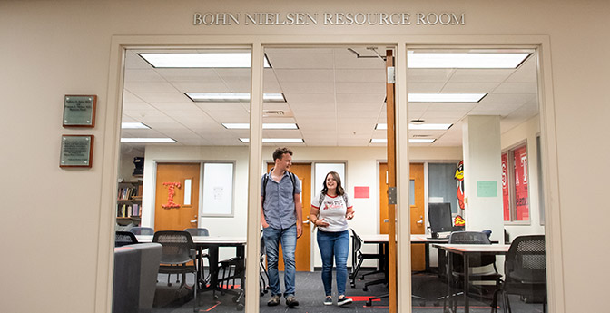 Two student in a study room