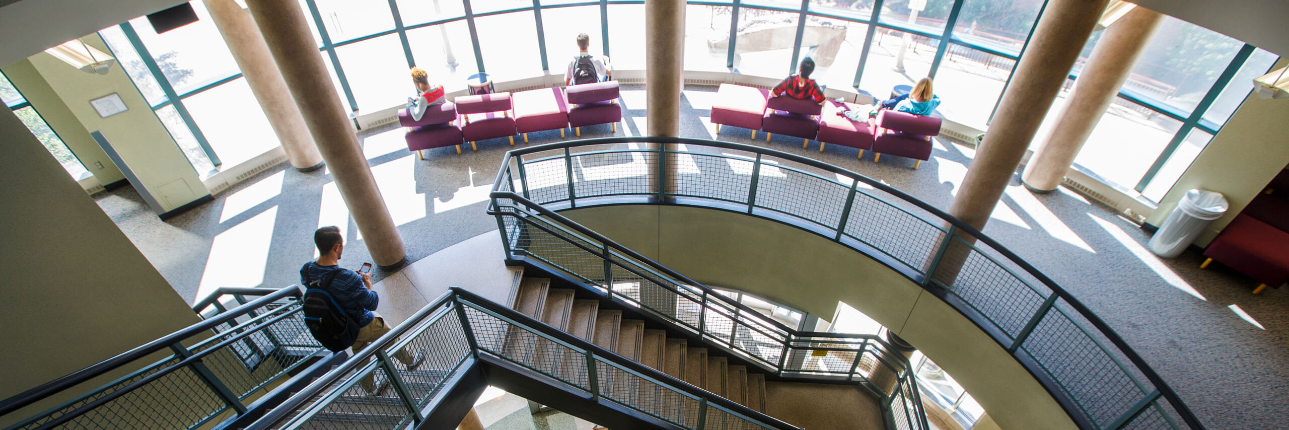 Students gather in the Science Laboratory Building.